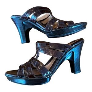 Euro Soft by Sofft Brown  Platform Slip On Heels sz 8.5